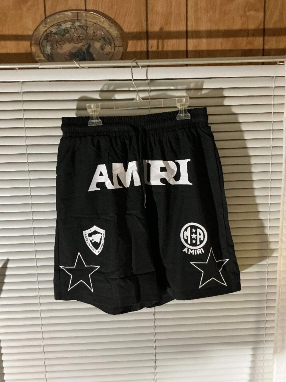 Black Silk mesh lined Amiri shorts